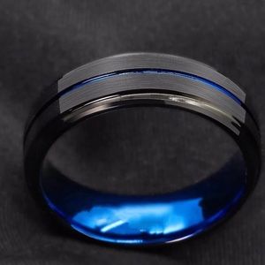Blue metal ring